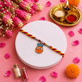 Pure 92.5 Silver Cool Orange Charm Rakhi – Cute Kids Rakhi