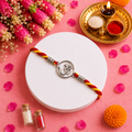 Pure 92.5 Silver Om Dial Rakhi for Brother – Designer Rakhi