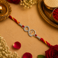 Pure Silver Infinity Heart Rakhi for Brother