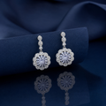 Floral Grace Diamond Drop Earrings