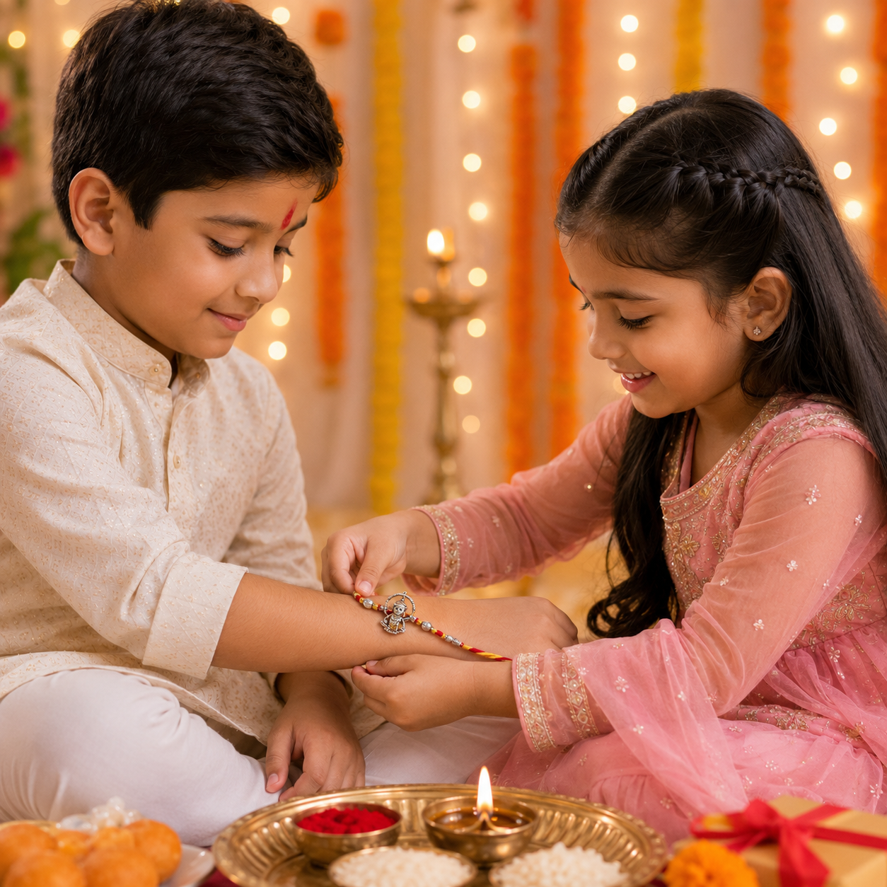 Pure 92.5 Silver Cute Dog Charm Rakhi – Whimsical Kids Rakhi