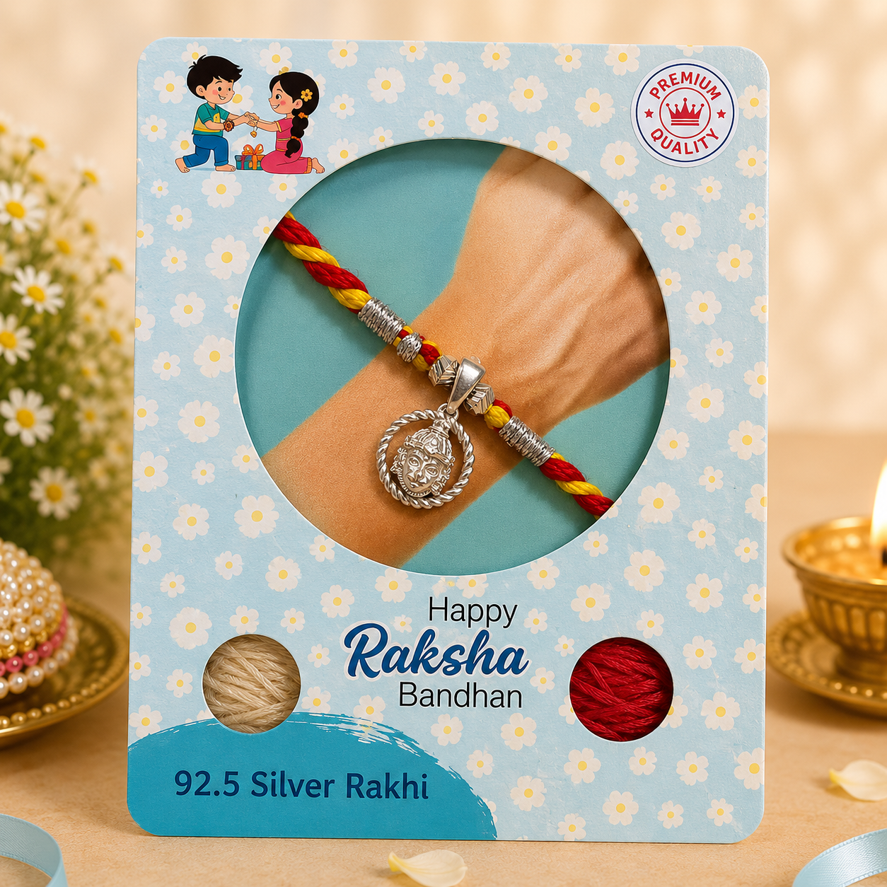 Buy 92.5 Sterling Silver Hanuman Ji Face Rakhi Online