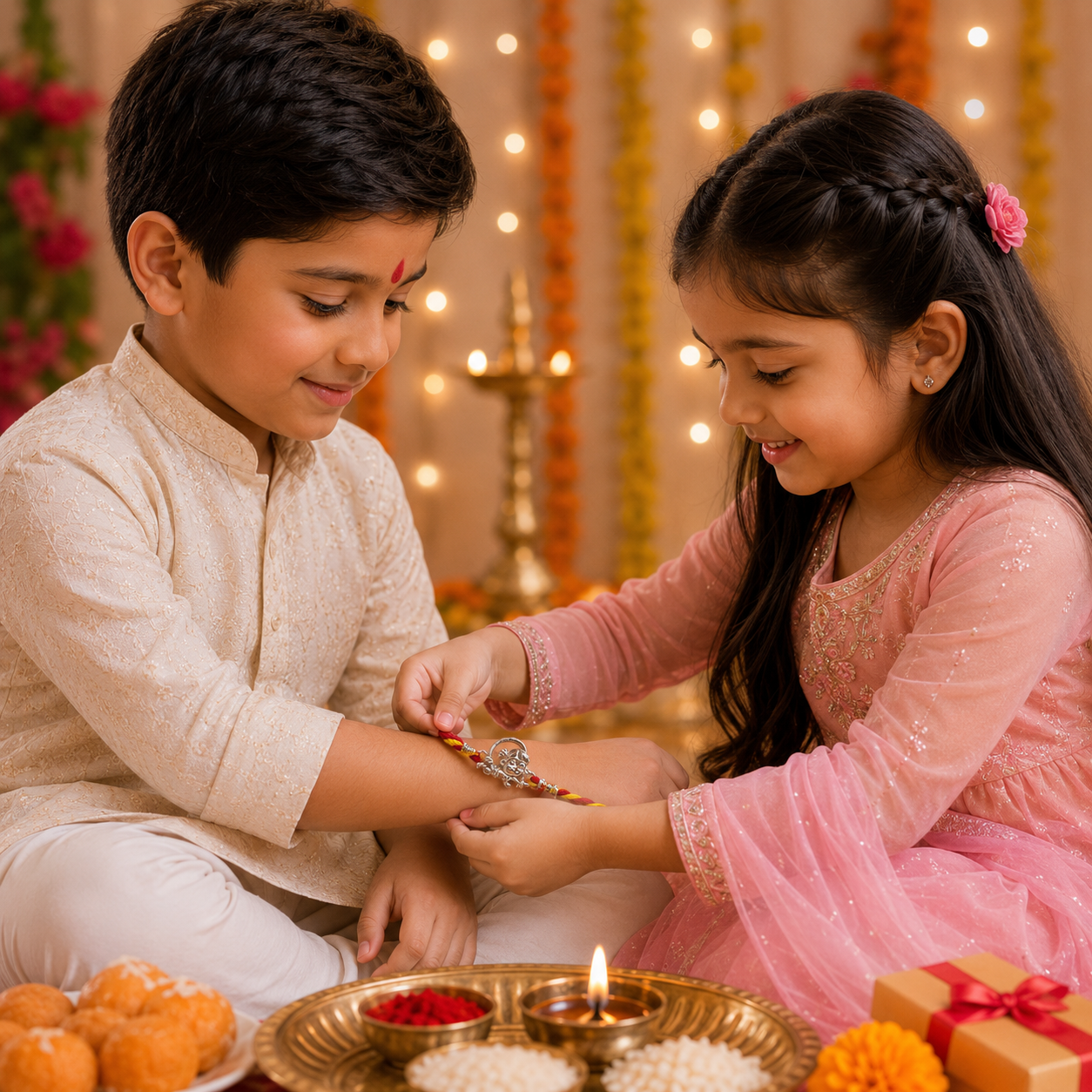 Pure 92.5 Silver Cute Cartoon Figurine Rakhi – Whimsical Sibling Rakhi
