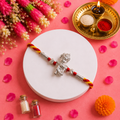 Pure 92.5 Silver Bajrangbali with Gada Charm Rakhi for Brother