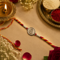 92.5 Sterling Silver Ganesh Ji Rakhi for Brother