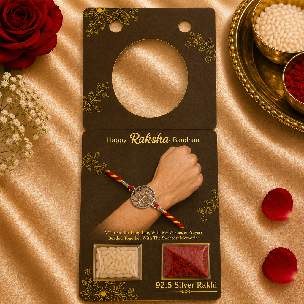 Pure Silver Tree of Life Rakhi for Brother
