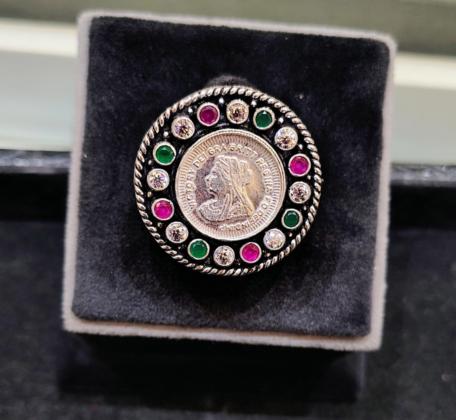 Rajmudra Cut Stone Ring
