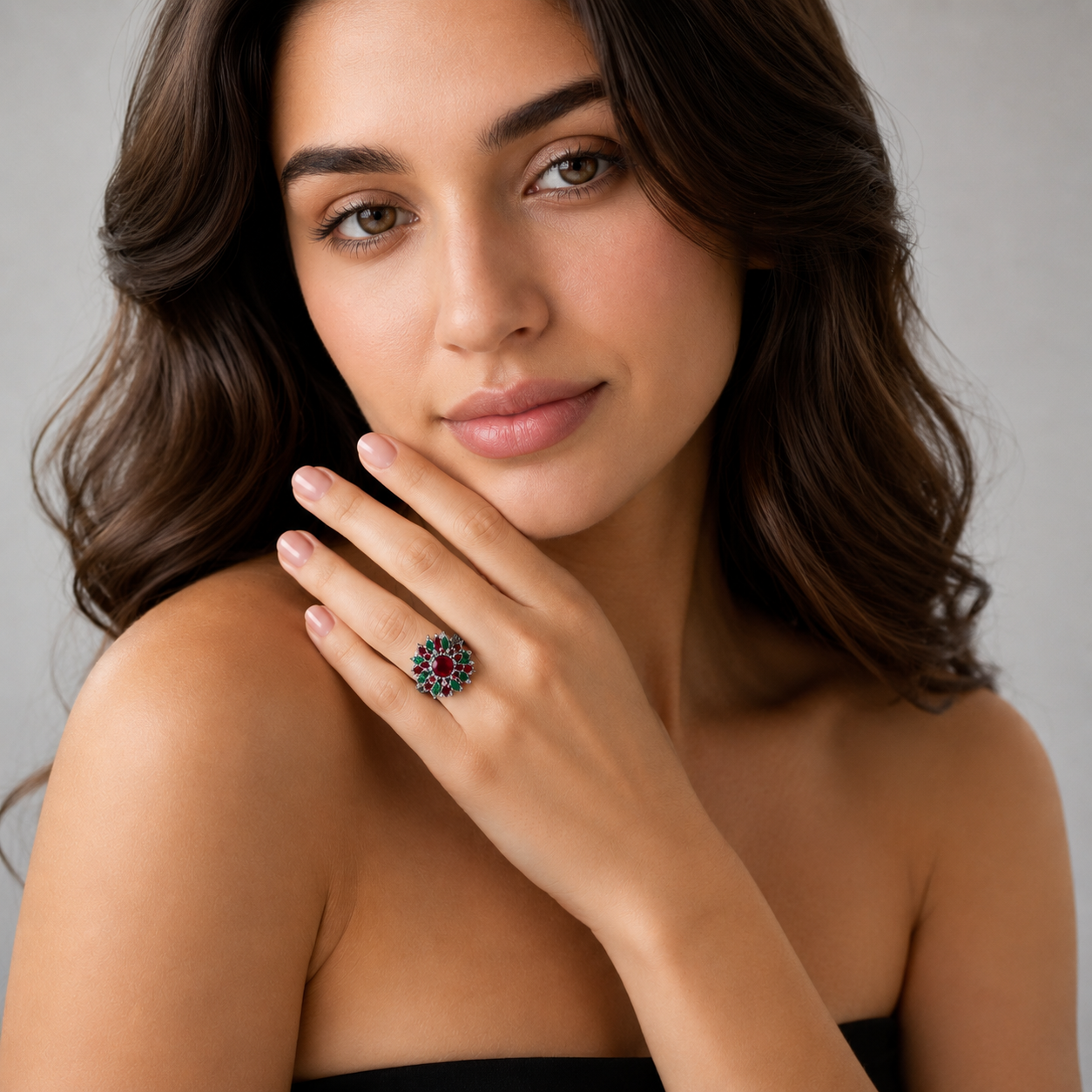 Rangrez Bloom Cut Stone Ring