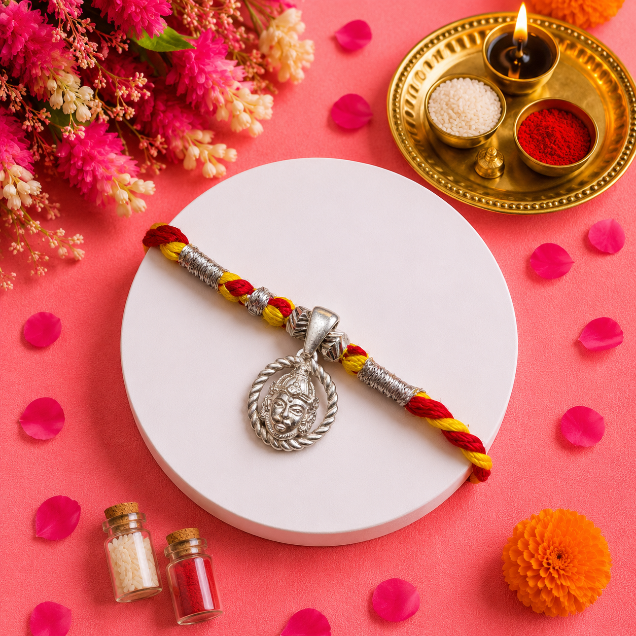 Buy 92.5 Sterling Silver Hanuman Ji Face Rakhi Online