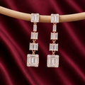Empress Baguette Drop Earrings in 925 Silver