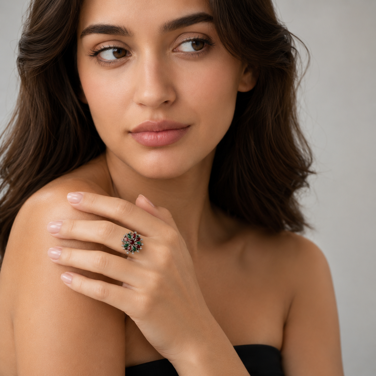 Rangrez Bloom Cut Stone Ring